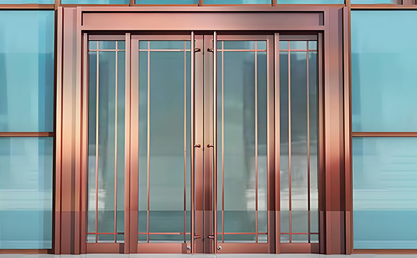 米脂玻璃地弹门